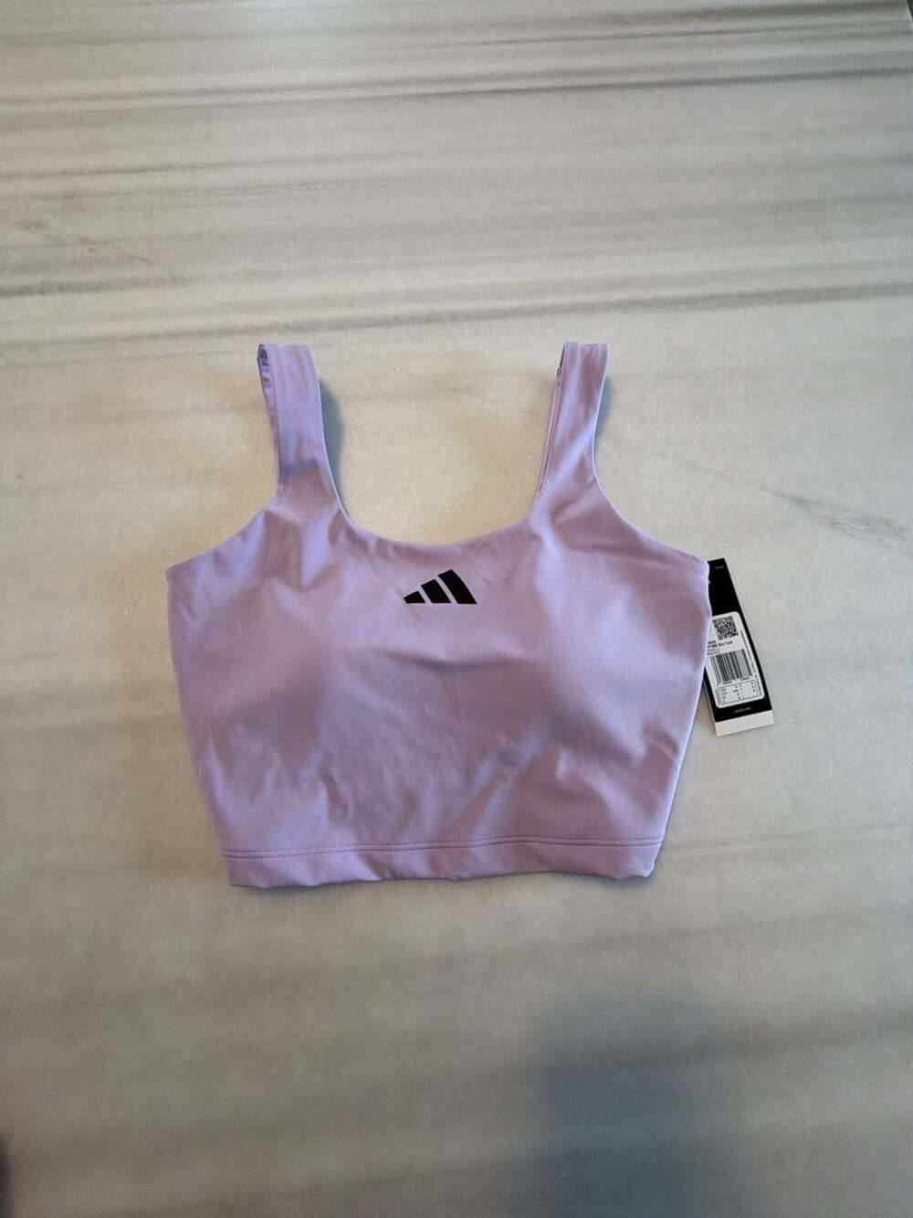 Adidas Optime Bra Tank Size M Purple Light Support Workout Top